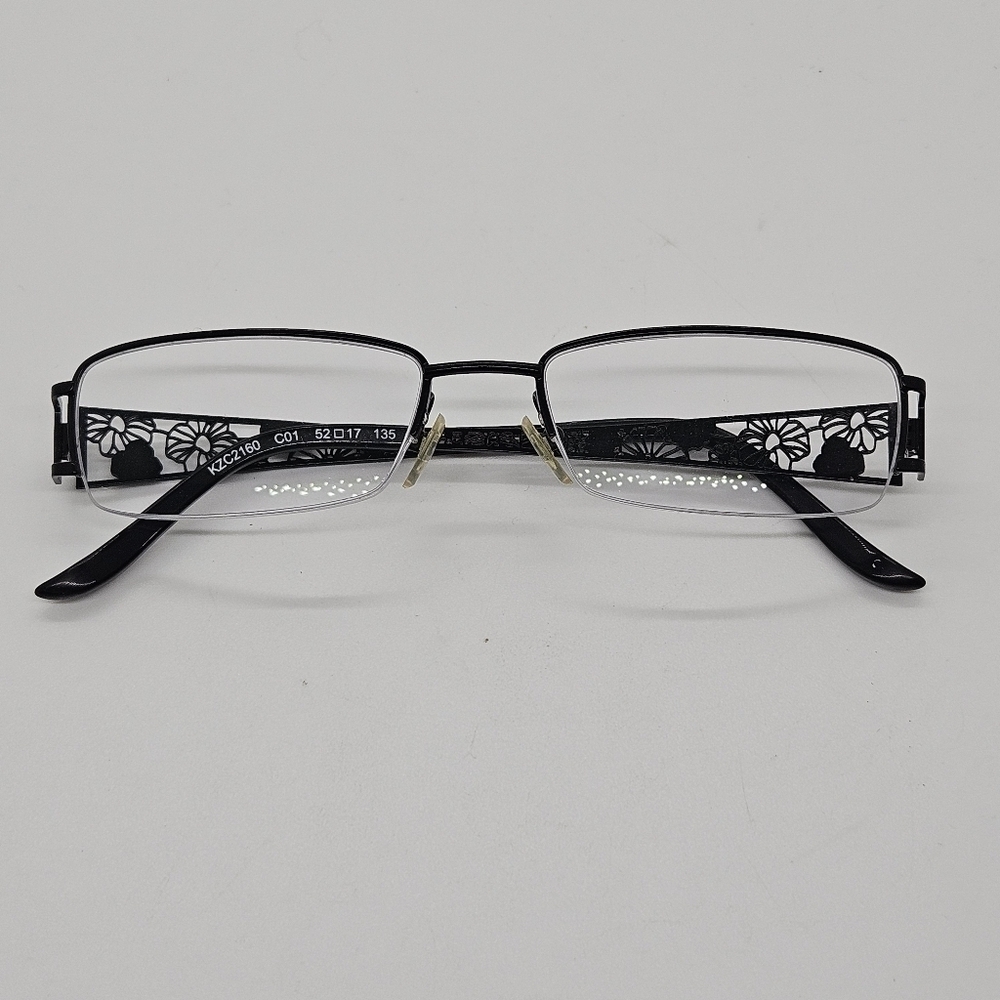 Kenzo black rectangular floral half-rim eyeglasses FOR FRAMES ONLY 52 17 135